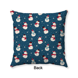 Christmas - Snowmen and Snowflakes - Short Plush - Double-Sided  - Decorative Throw Pillow