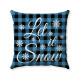 Let It Snow - Christmas - Buffalo Check Plaid - 18x18 Inch - Hand Made Decorative Throw Pillow Cover