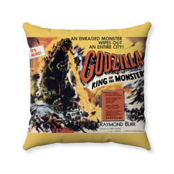 Godzilla Handmade 16 Inch Pillow Cover - 1956 Godzilla King of the Monsters Movie Poster - Decorative Throw Pillow
