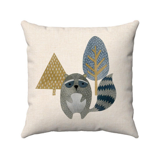 Children's Wilderness Collection - Raccoon - Decorative Throw Pillow