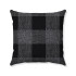 Buffalo Check Gingham Plaid - Black and Charcoal Gray - Reversible - Decorative Throw Pillow