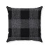 Buffalo Check Gingham Plaid - Black and Charcoal Gray - Reversible - Decorative Throw Pillow