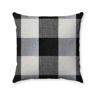 Buffalo Check Plaid - Gingham Plaid - Black and Cream - Double-Sided - Reversible - Decorative Throw Pillow