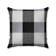 Buffalo Check Plaid - Black and Cream - Double-Sided - Reversible - Decorative Throw Pillow Cover