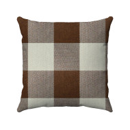Buffalo Check  Plaid - Chocolate Brown and Ivory - Double-Sided - Decorative Throw Pillow