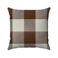 Buffalo Check  Plaid - Chocolate Brown and Ivory - Double-Sided - Decorative Throw Pillow Cover