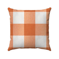 orange buffalo check pillows