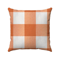 Buffalo Check Gingham Plaid - Orange and Cream - Double Sided - Decorative Throw Pillow Cover