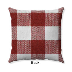 Buffalo Check Gingham Plaid - Red and Ivory - Double-Sided - Reversible - Decorative Throw Pillow Cover