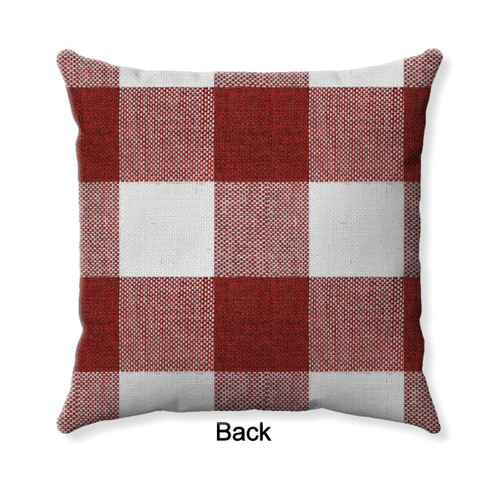 Buffalo Check Gingham Plaid - Red and Ivory - Double-Sided - Reversible - Decorative Throw Pillow