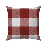 Buffalo Check Gingham Plaid - Red and Ivory - Double-Sided - Reversible - Decorative Throw Pillow Cover