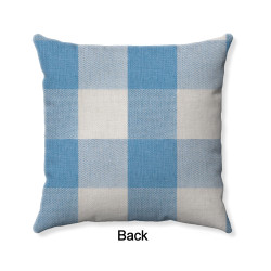 Buffalo Check Gingham Plaid - Pastel Blue and Cream - Double Sided - Decorative Throw Pillow