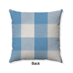 Buffalo Check Gingham Plaid - Pastel Blue and Cream - Double Sided - Decorative Throw Pillow Cover