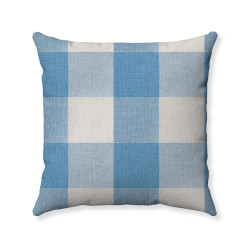 Buffalo Check Gingham Plaid - Pastel Blue and Cream - Double Sided - Decorative Throw Pillow Cover