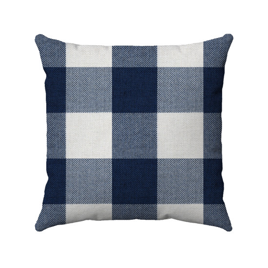 Buffalo Check Plaid - Blue and Cream - Double Sided - Decorative Throw Pillow