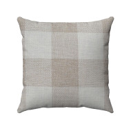 Buffalo Check Plaid  - 18x18 Inch - Beige and Ivory - Double-Sided - Decorative Throw Pillow