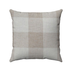 Buffalo Check Plaid  - 18x18 Inch - Beige and Ivory - Double-Sided - Decorative Throw Pillow