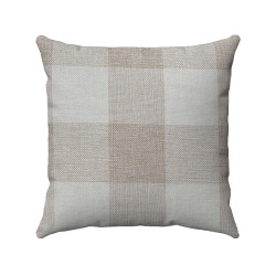 Buffalo Check Plaid  - 18x18 Inch - Beige and Ivory - Double-Sided - Decorative Throw Pillow Cover