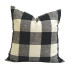 Buffalo Check Plaid - Black and Natural - Handmade To Order - Cotton Twill - Decorative Throw Pillow Cover - Many Sizes
