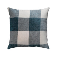 Buffalo Check Gingham Plaid - Teal Blue and White - Double Sided - Reversible - Decorative Throw Pillow Cover
