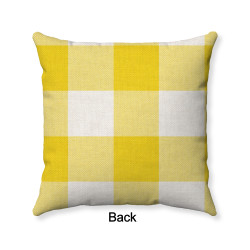 Buffalo Check Gingham Plaid - Yellow and Cream - Double Sided - Reversible - Decorative Throw Pillow