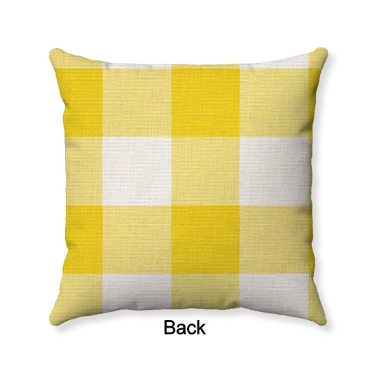 Buffalo Check Gingham Plaid - Yellow and Cream - Double Sided - Reversible - Decorative Throw Pillow