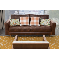 Buffalo Check Gingham Plaid - Orange and Cream - Double Sided - Decorative Throw Pillow Cover