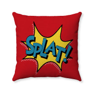 Pop Art - Comic Book - Red SPLAT! - Decorative Throw Pillow