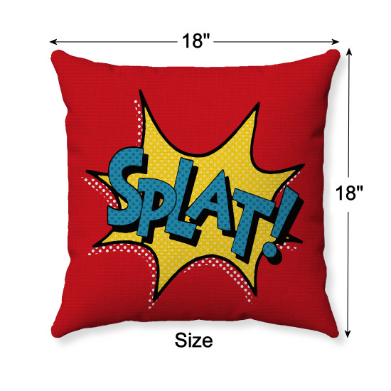 Pop Art - Comic Book - Red SPLAT! - Decorative Throw Pillow