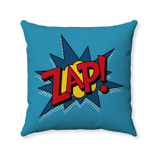 Pop Art - Comic Book - Blue ZAP! - Decorative Throw Pillow