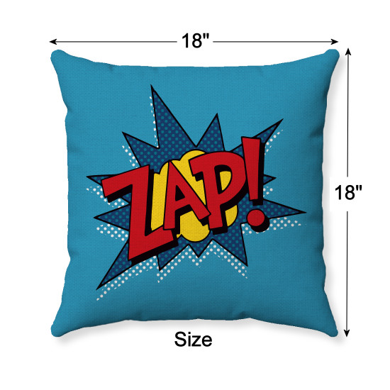 Pop Art - Comic Book - Blue ZAP! - Decorative Throw Pillow Pop Art - Comic Book - Blue ZAP! - Decorative Throw Pillow