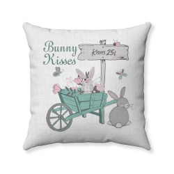 Easter Pillow - Bunny Kisses - Decorative Throw Pillow