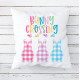 Bunny Crossing - Farmhouse Easter - Pastel Gingham Plaid Bunny Cutouts - Decorative Throw Pillow